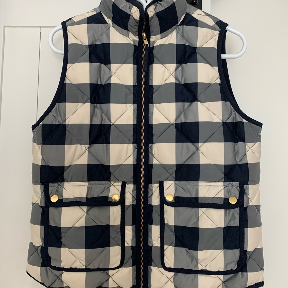 J. Crew Plaid Quilted Puffer Vest (S)